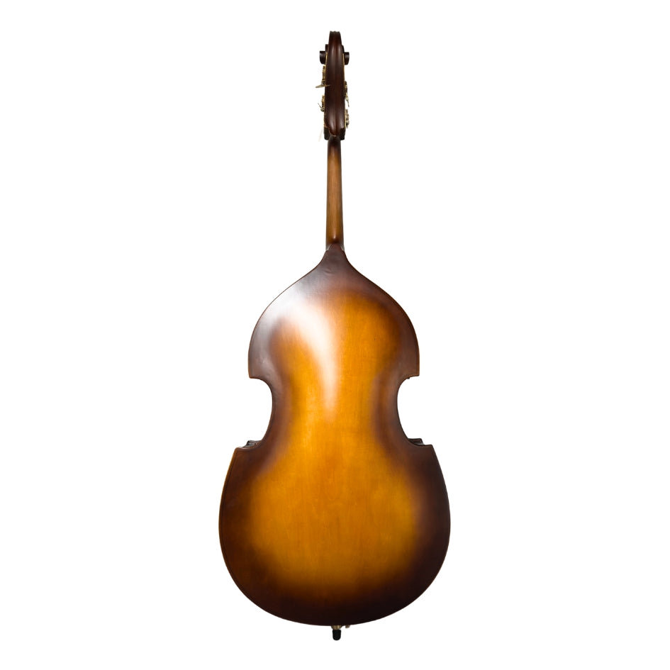 Kontrabass laminiert, Ebenholz-Griffbrett, verstellbarer Steg, mit Tasche, Gr. 3/4