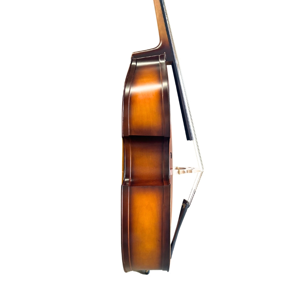 Kontrabass laminiert, Ebenholz-Griffbrett, verstellbarer Steg, mit Tasche, Gr. 1/8