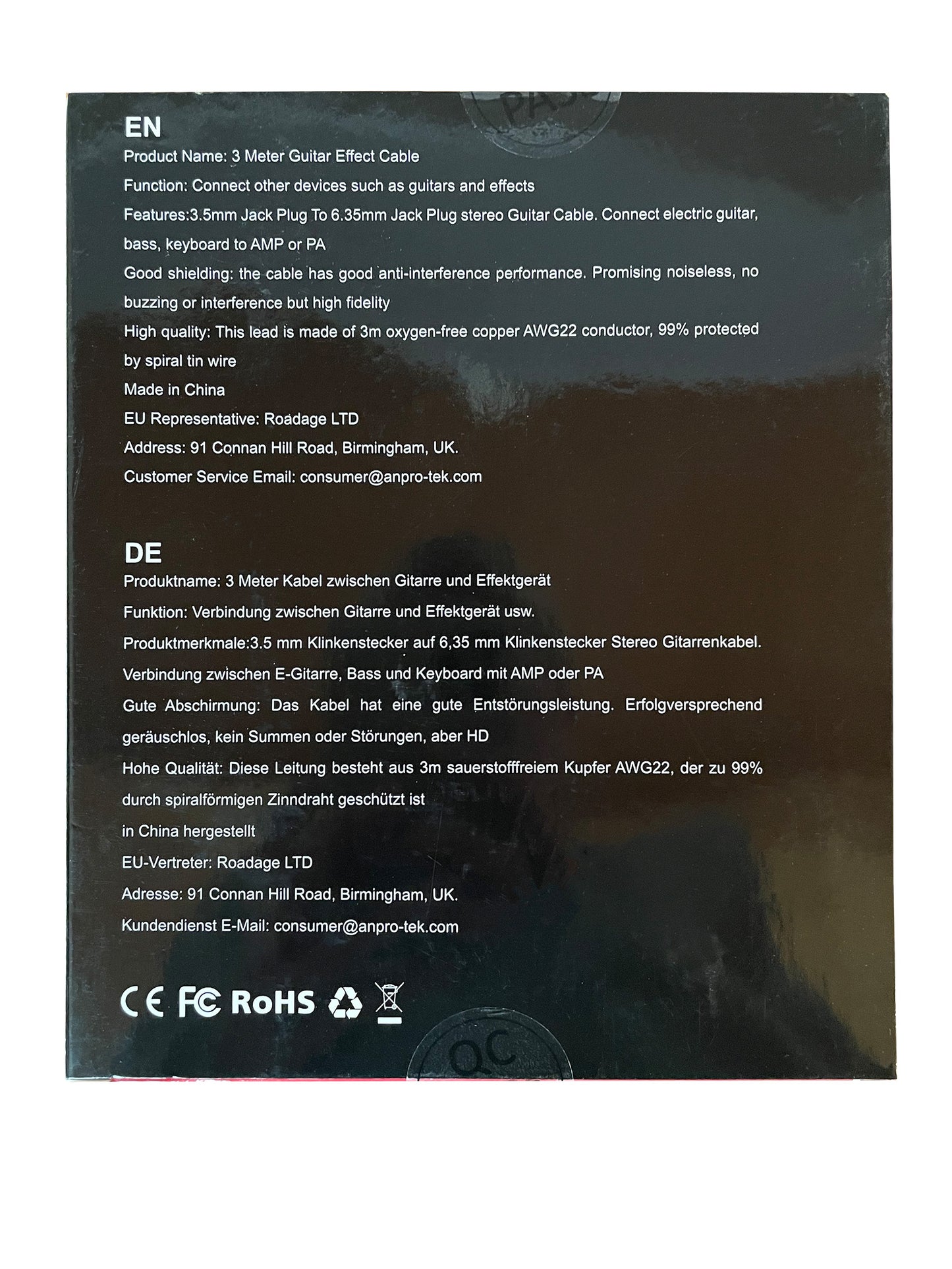 Anpro Gitarrenverstärker Kabel
