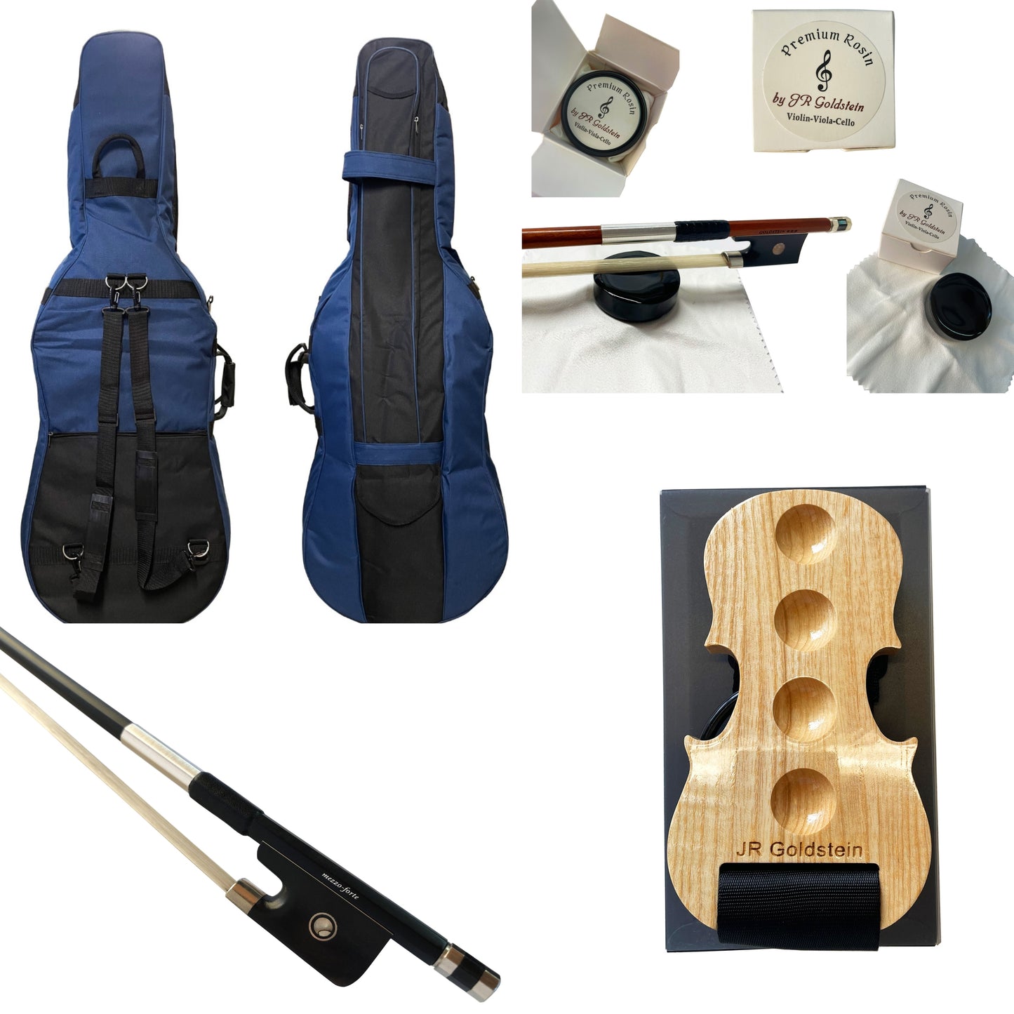 Cello-Set "Performance", Gr. 4/4, 3/4, 1/2 inkl. Tasche + Carbon-Bogen