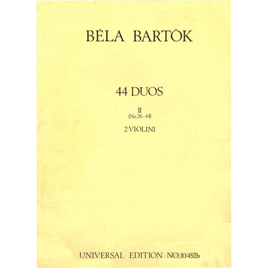 Bela Bartok: 44 Duos für 2 Violinen, 2. Band