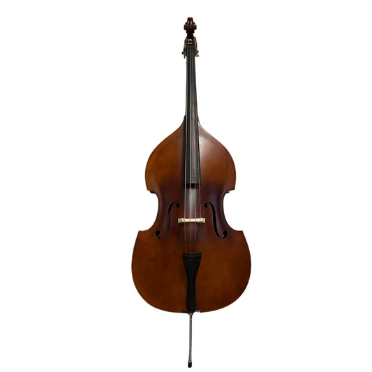 Kontrabass laminiert, Ebenholz-Griffbrett, verstellbarer Steg, mit Tasche, Gr. 1/2