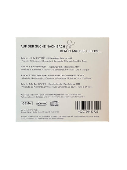CD J. S. Bach Cellosuiten Nr. 1-4 gespielt von Sigurd Müller