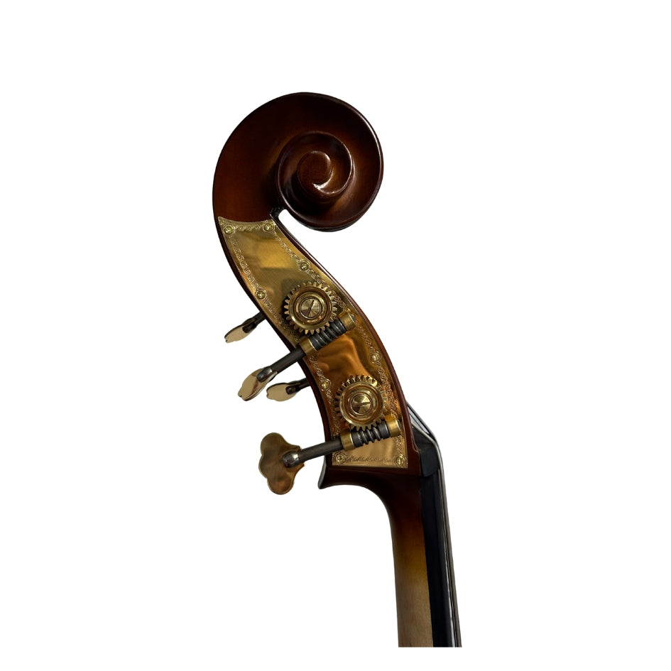 Kontrabass laminiert, Ebenholz-Griffbrett, verstellbarer Steg, mit Tasche, Gr. 3/4