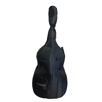 Kontrabass laminiert, Ebenholz-Griffbrett, verstellbarer Steg, mit Tasche, Gr. 3/4