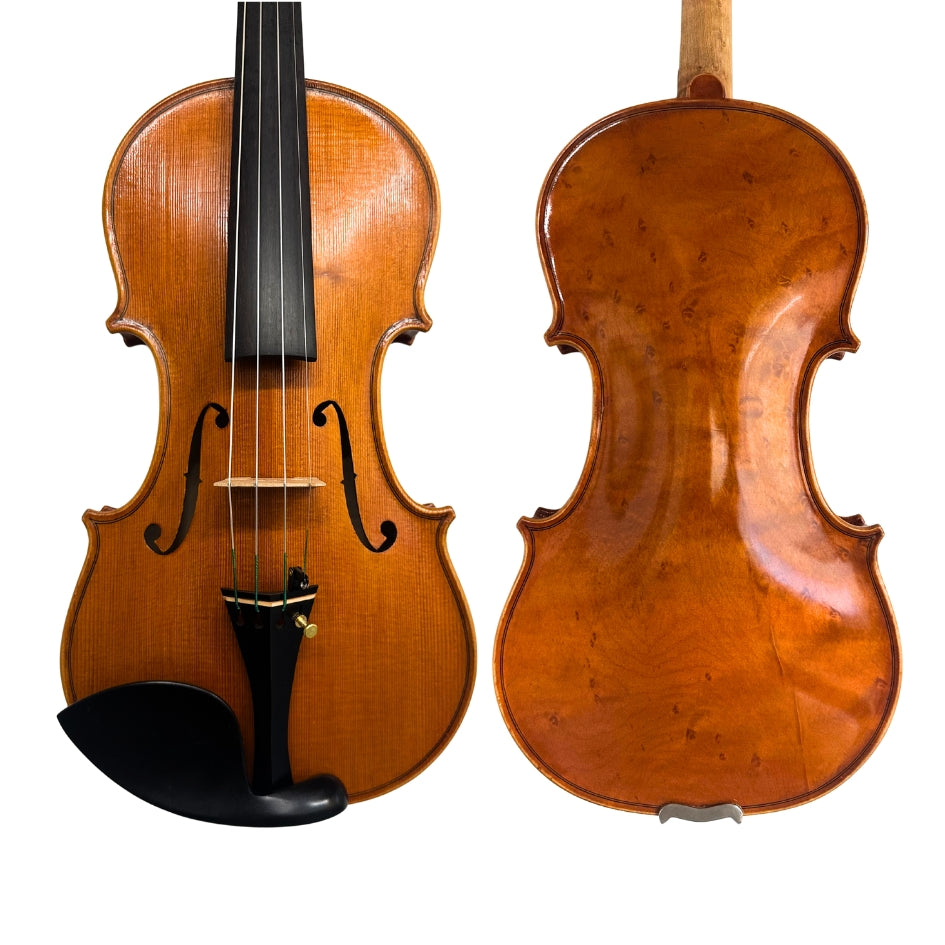 Violine aus rumänischer Meisterwerkstatt, Vogelaugen-Ahorn