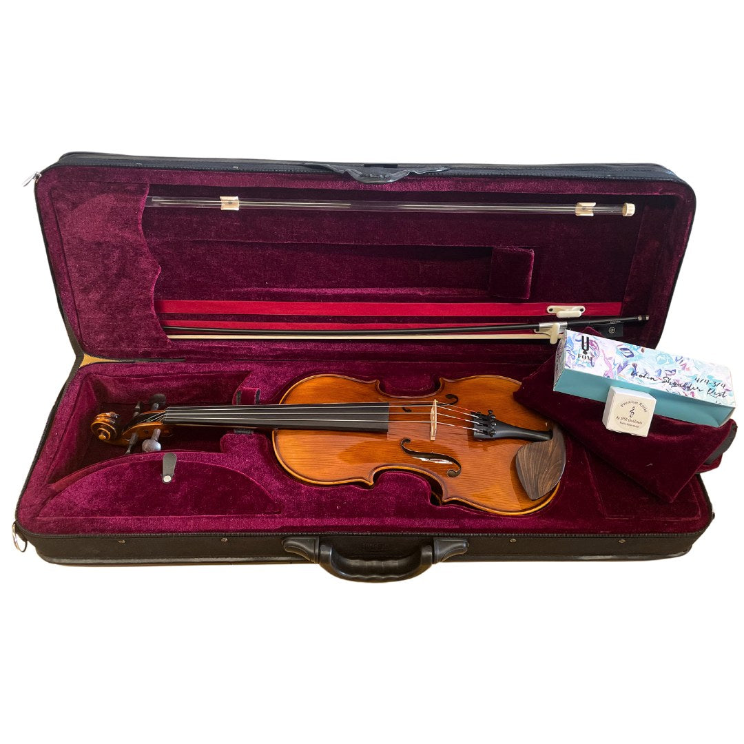 Konzert- Violinset Geigenset Gr. 4/4, komplett mit allem Zubehör