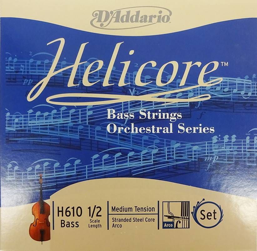 D'Addario Helicore Orchester Basssaitensatz, 1/2, mittlere Spannung H610